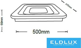 UNIVERSO mennyezeti lámpa 64w 5120lm CCT 500×470×60mm IP20 fehér