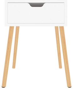 2 db magasfényű fehér szerelt fa éjjeliszekrény 40x40x56 cm