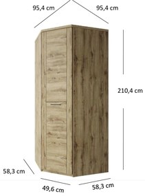 Sarok ruhásszekrény Deloris 1D (navarra tölgy). 1052902