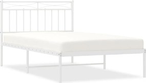 vidaXL fehér fém ágykeret fejtámlával 107x203 cm