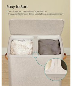 szennyestartó 170 l, 6 x 40 x 75 cm, cappuccino bézs