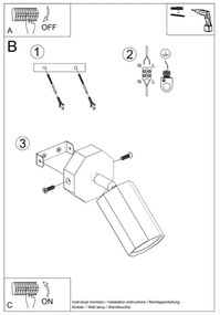 Sollux SL.1028 - Fali spotlámpa ZEKE 1xGU10/40W/230V tölgy