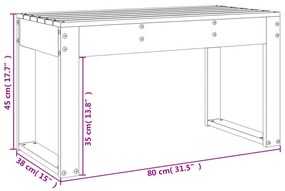 mézbarna tömör fenyőfa kerti pad 80 x 38 x 45 cm