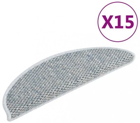 15 db szizál hatású kék öntapadó lépcsőszőnyeg 56x17x3 cm