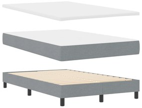 Box Spring Ágy matraccal világosszürke 120x190 cm szövet