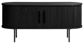 Fekete TV-állvány tölgyfa dekorral 120x56 cm Nola – Unique Furniture