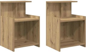 vidaXL Éjjeliszekrény 2 pcs Artisan tölgy 40 x 35 x 60 cm Faanyag