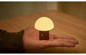 Fehér-sötét natúr színű LED asztali lámpa (magasság 7 cm) Alice Mushroom – Gingko