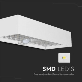 LED Napelemes érzékelős fali lámpa LED/6W/3,7V IP65 4000K 3000 mAh fehér