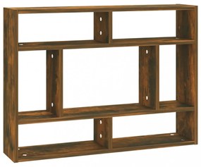 füstös tölgy színű szerelt fa fali polc 75x16x55 cm