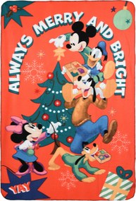 Disney Mickey Bright karácsonyi polár takaró 100x150cm