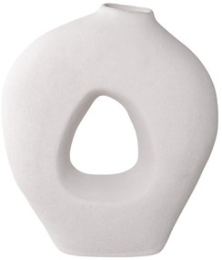 Váza, kerámia, fehér 24x10,5x27,8 cm