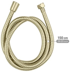 Matt aranyszínű rozsdamentes acél zuhanycső 150 cm Brass – Wenko