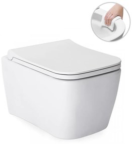 Cerano Quartz, függő WC csésze Peremless 49x36 cm WC ülőke nélkül, fehér fényes, CER-CER-425548