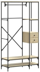 vidaXL sonoma tölgy szerelt fa ruhatartó polcokkal