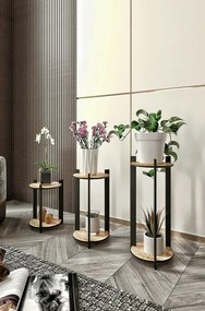 Virágállvány Flower Desk Round - Oak