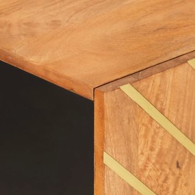 barna és fekete tömör mangófa kisszekrény 90x33,5x75 cm