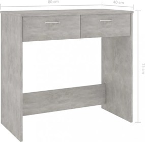 betonszürke szerelt fa íróasztal 80 x 40 x 75 cm