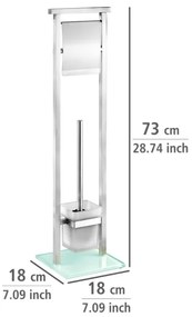 WENKO 22992100 - WC-kefe DEBAR 18x73 cm rozsdamentes acél/szatén/fehér