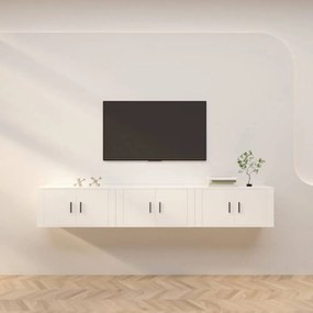 3 db fehér falra szerelhető TV-szekrény 80 x 34,5 x 40 cm