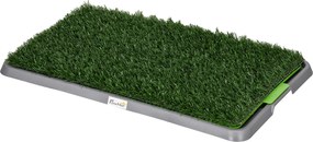 PawHut Kutya WC 2 Mesterséges Fűvel - Kutya Piszoár Rácsos Tálcával Kölyökkutyák Képzéséhez, Beltéri és Kültéri Használatra 67x41x3.5 cm Zöld | Aosom
