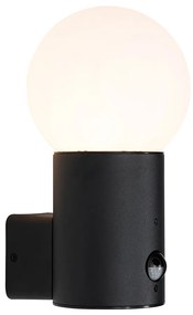 Kültéri fali lámpa fekete opál üveggel, mozgásérzékelővel - Huma