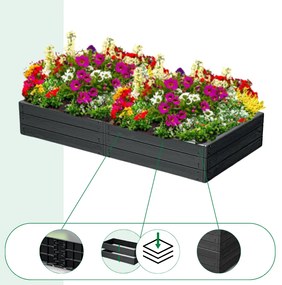 WOODY magaságyás, 149x75,6x25cm, antracit Prosperplast