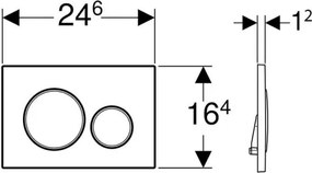 Geberit 115.882.KM.1 - Sigma20 nyomólap 24,6x16,4 cm fekete