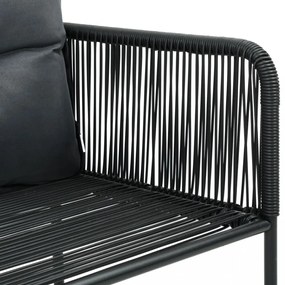 5 részes fekete és barna PVC rattan kerti étkezőgarnitúra