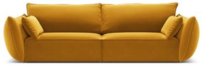 Mustársárga bársony kanapé 208 cm Vanda – Mazzini Sofas