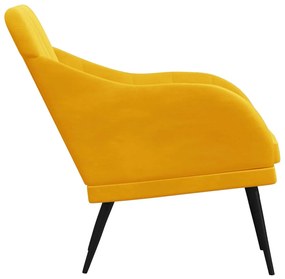 Sárga bársonyfotel 63 x 76 x 80 cm