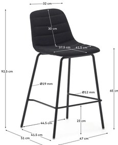 Fekete bárszék szett 2 db-os 92,5 cm Zunilda – Kave Home