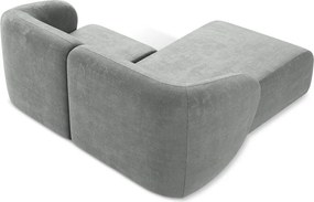 Szürke zsenília sarokkanapé (bal oldali-heverő résszel) Lani – Makamii