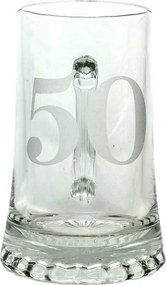 Söröspohár sörhöz 50 éves évfordulóra, fél literes, 400 ml homokfúvott