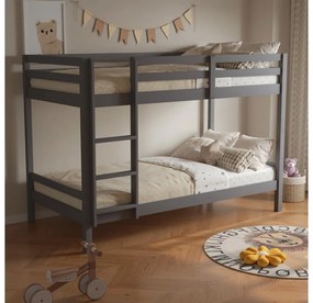 Gyerek emeletes ágy 90 cm Invocato (szürke) (ágyráccsal). 1116362