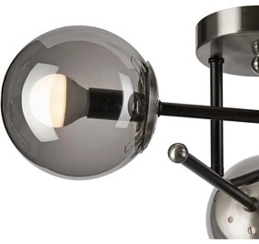 Felületre szerelhető csillár  MALENA 3xE14/5W/230V fekete/füstös