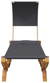 Kültéri antracit baldachinos hajlított fa nyugágy 100x200x126cm