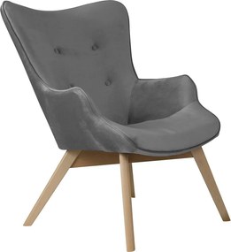 Szürke bársony fotel Niko – Ropez