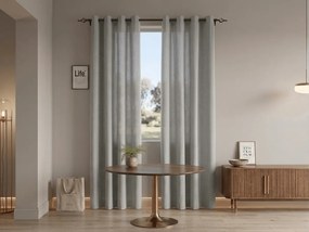 Függöny TAVIO 140x250 cm, világosszürke Felfüggesztés: Fém gyűrűk