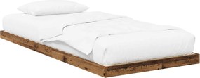 vidaXL Földi ágykeret Öreg fa 75 x 190 cm Faanyag