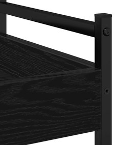 Konyhai Trolley Fekete Tölgy 50x30x70 cm Lemezelt Fa