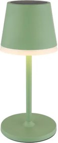 Globo 36637BM Solar asztali lámpa, fém/műanyag halványzöld, műanyag szatírozott, csúszókapcsoló, CR18650 1200mAh 3.7V, IP44, 2 szerelési magasság: 41 cm/26 cm, ø: 110mm, M: 410mm, tartozék: 10x LED 0.06W 3V, 3000K