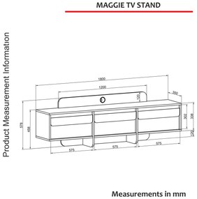 TV asztal/szekrény Maggy TV (antracit + atlanti fenyő). Akció -22%. 1108179