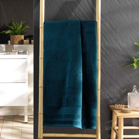 Sötétkék frottír pamut fürdőlepedő 70x130 cm Tendresse – douceur d'intérieur