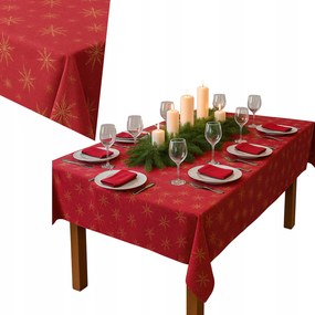 Abrosz Karácsonyi Piros Bordó Foltálló Arany Csillag Dekoratív 152x305