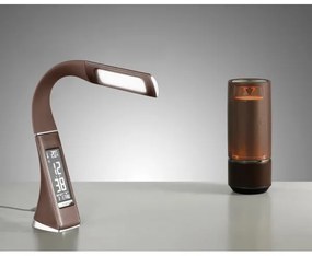 Immax 08948L - LED Dimmelhető asztali lámpa kijelzővel LEATHER LED/7W/230V