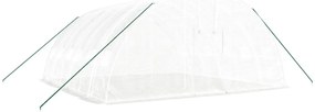 fehér acélvázas melegház 36 m² 6 x 6 x 2,85 m