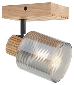 Modern spotlámpa fa füstüveggel, forgatható és dönthető - Gracy