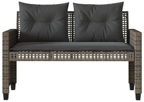 4 részes szürke polyrattan üveg kerti ülőgarnitúra párnákkal