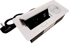 Asztali Süllyesztett Aljzat Avilio Port Fehér 1x230V 2xUSB Indukciós 5VDC 2A